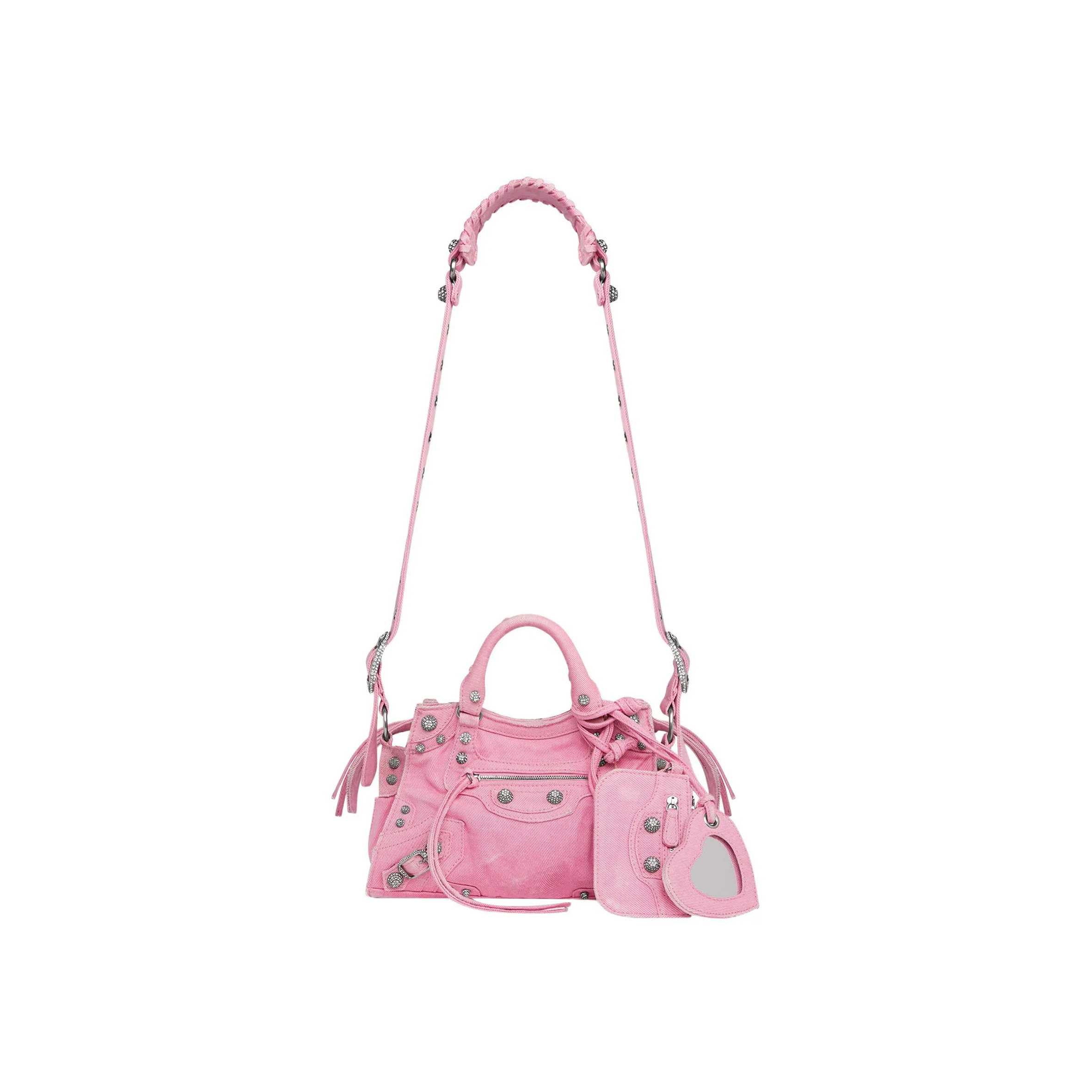 ba*len*cia*ga small neo cagole city in De*1m powder 700940210bj5809 (25.9*17.8*11.4cm)